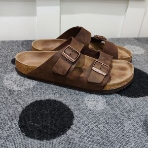 Birkenstock Brown Leather Two-Strap Sandals | Classic Footbed | Men’s EU 45